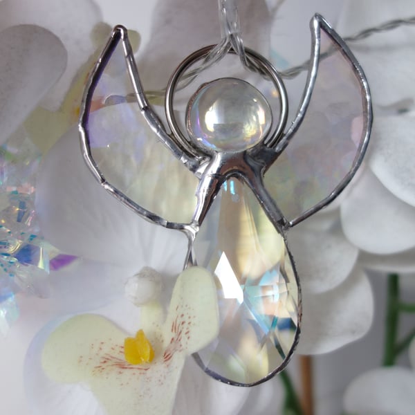 Stained Glass Angel- Spiritual Gift, Christmas Tree Ornament, Suncatcher