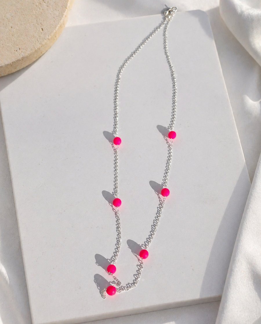 Neon Pink Statement Necklace
