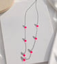 Neon Pink Beaded Necklace