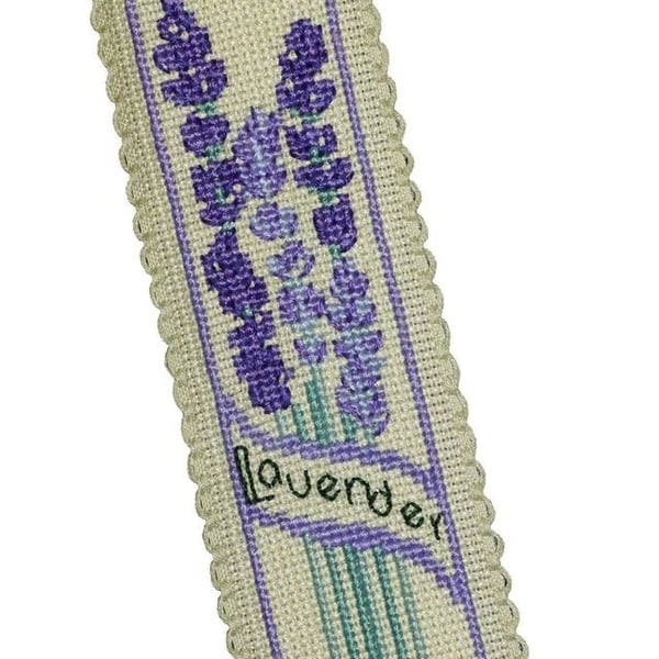 Lavender Flowers Bookmark Counted Cross Stitch Kit Textile Heritage