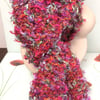 Hand Knitted Multi-Colour Pinks Oranges Fashion Scarf by Poppy Kay Designs
