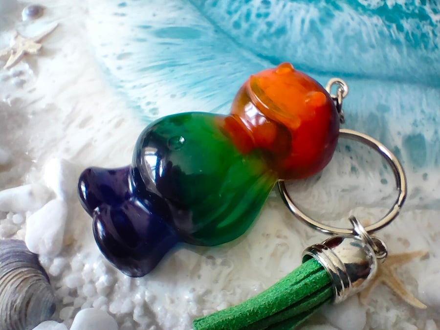 Rainbow Resin Jellybaby Keyring