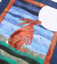 Moon Gazing Hare Kit Art Quilt  - Image 3