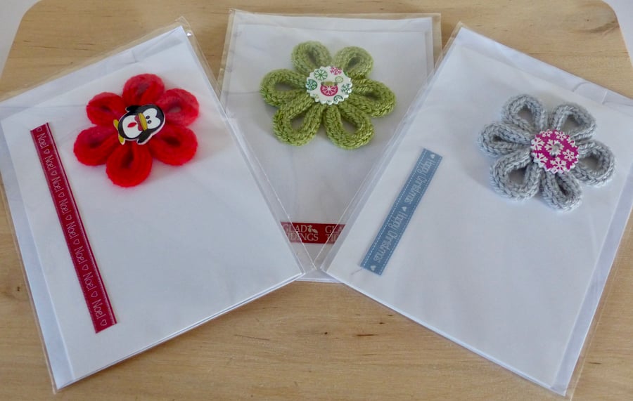 Set of 3 Knitted Cards