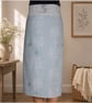 Apron Reversible Birds & Butterflies Pale grey & teal. Long length Shabby chic - Image 1