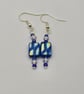Czech Glass Blue rectangle glass earrings  - Image 2
