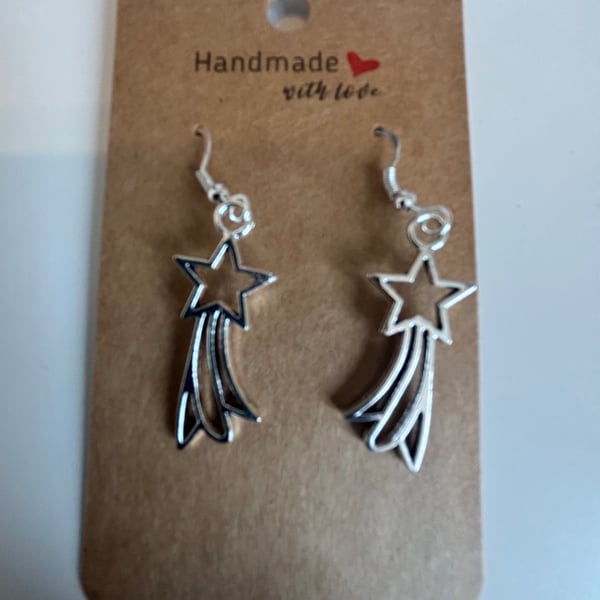 Sterling Silver Earrings - Shooting Stars - Brand New & Sealed!! 