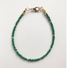 Dainty Green, Gold Tone Seed Bead Fun Bracelet