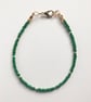 Dainty Green, Gold Tone Seed Bead Fun Bracelet