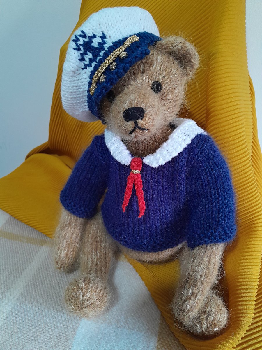 Knitted Mohair Bear, Traditional Teddy Bear 