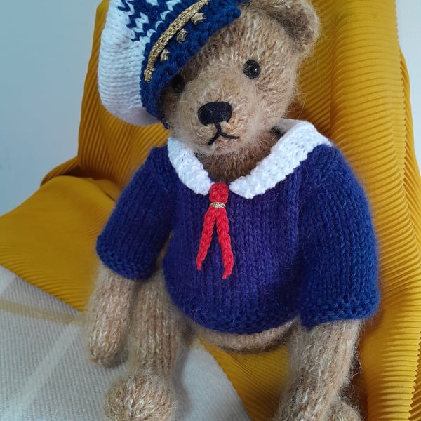 Knitted Mohair Bear, Traditional Teddy Bear 