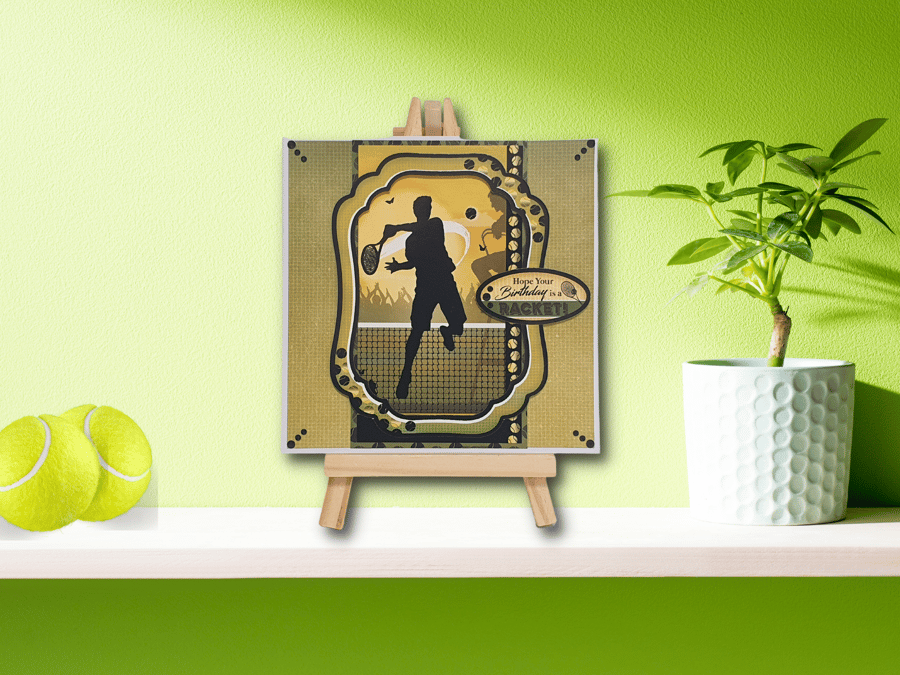 Tennis Birthday Card - Hope Your Birthday Is A Racket! - Blank