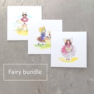 Fairy Bundle Pack of 3 Blank Fairy Cards Eco Friendly