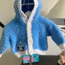 Faux fur boys hoody age 3-6 mths