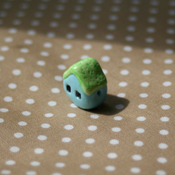 Green and Blue Country Cottage Bead