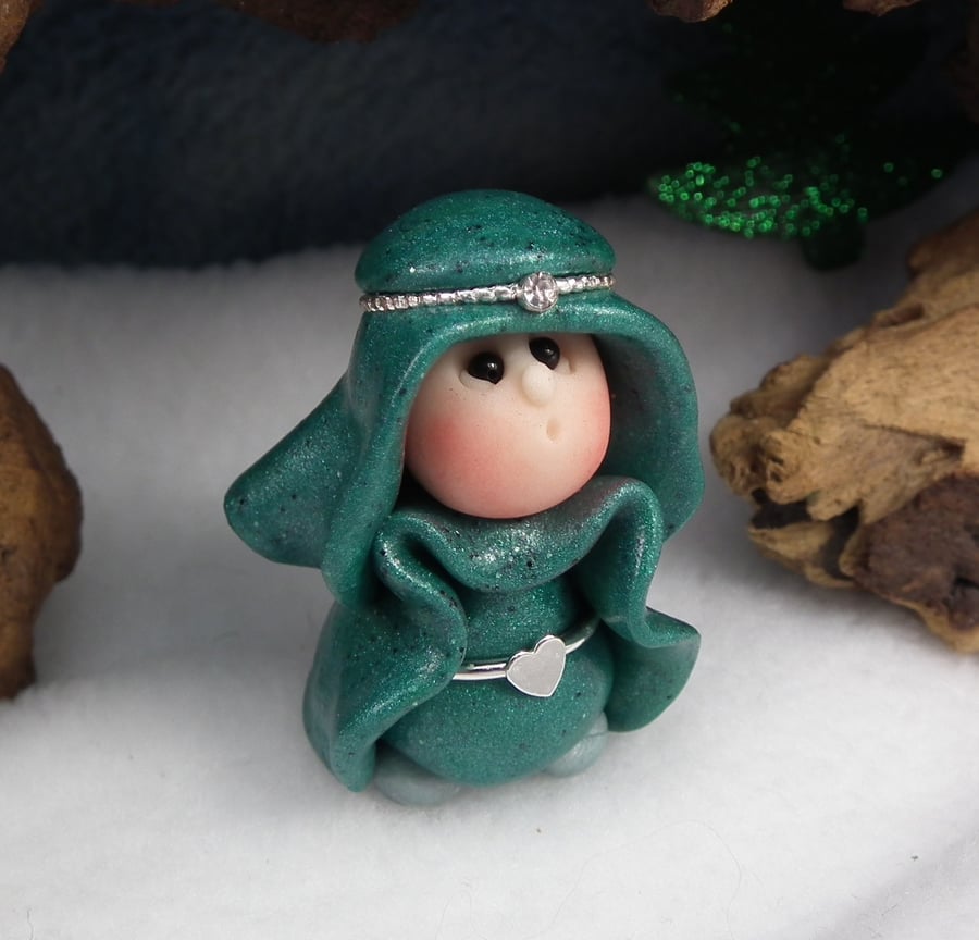 Princess 'Tizzy' Tiny Royal Gnome with tiara OOAK Sculpt by Ann Galvin