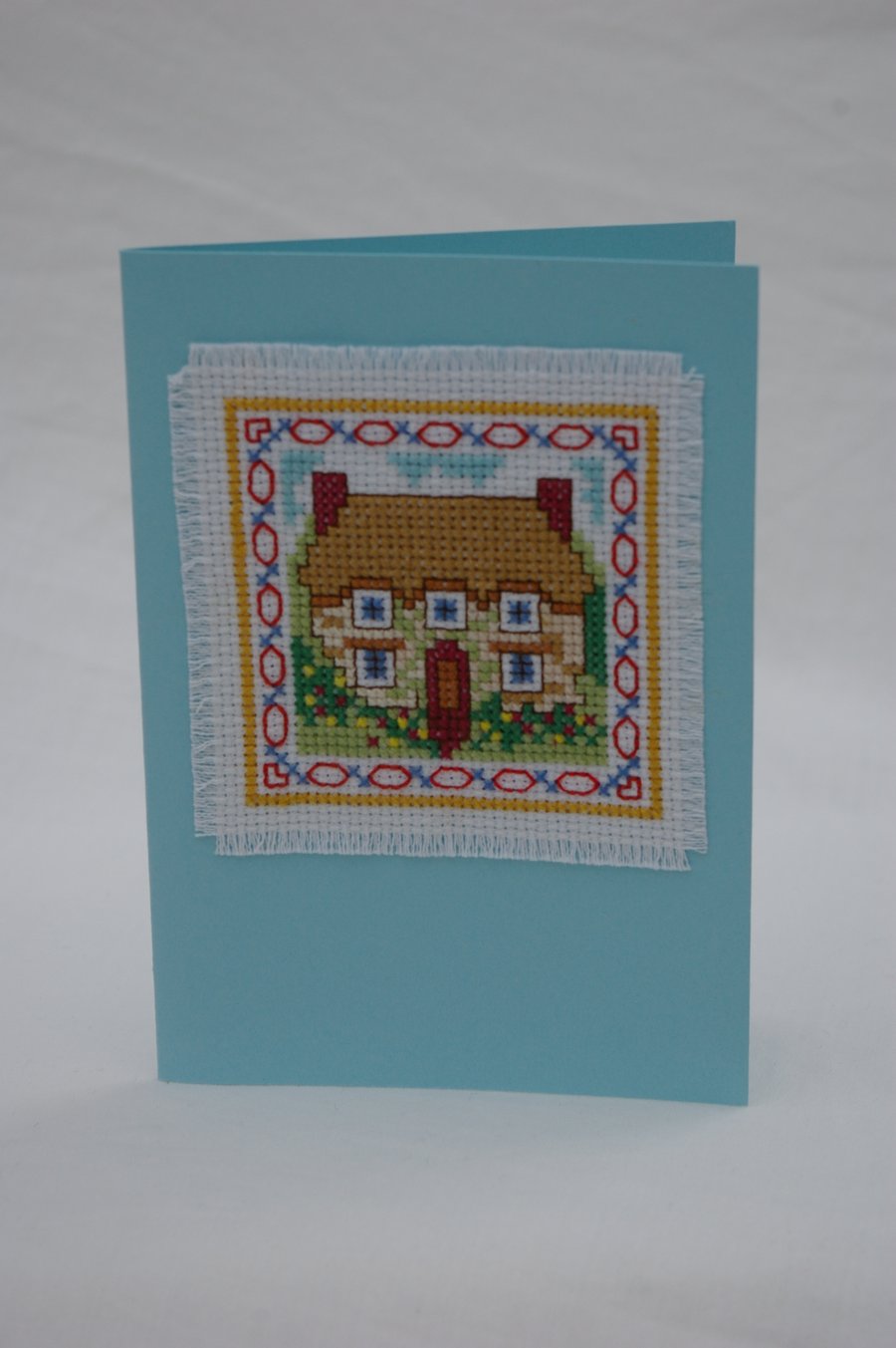 Card Cross Stitch House Reserved for Kelly