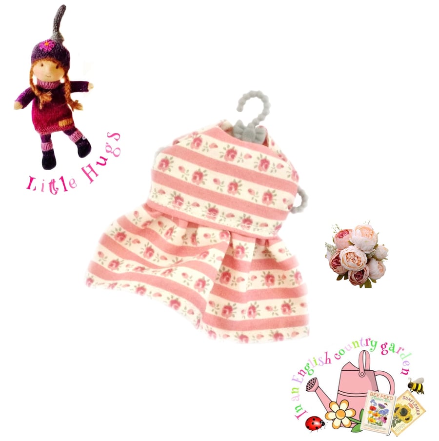 Reserved for Kat - Rose Bud Dress to fit the Little Hugs dolls and Baby Daisy