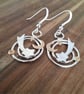 Handmade Celestial Shooting Star Silver Earrings 