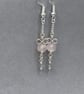 Wirework bow drop earrings with rose quartz and labradorite - Image 2