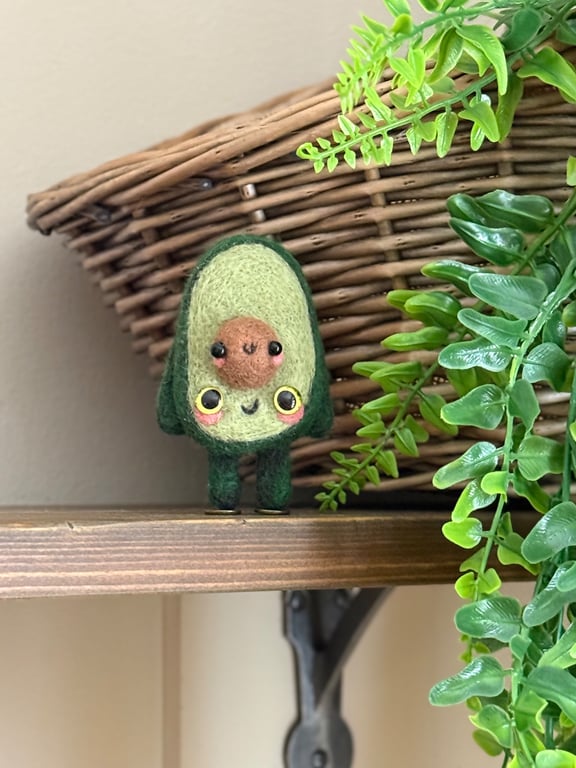 Needle Felted Avocado Art Doll