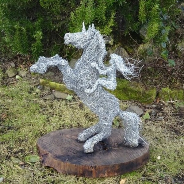 Fairy Unicorn Garden Wire Sculpture