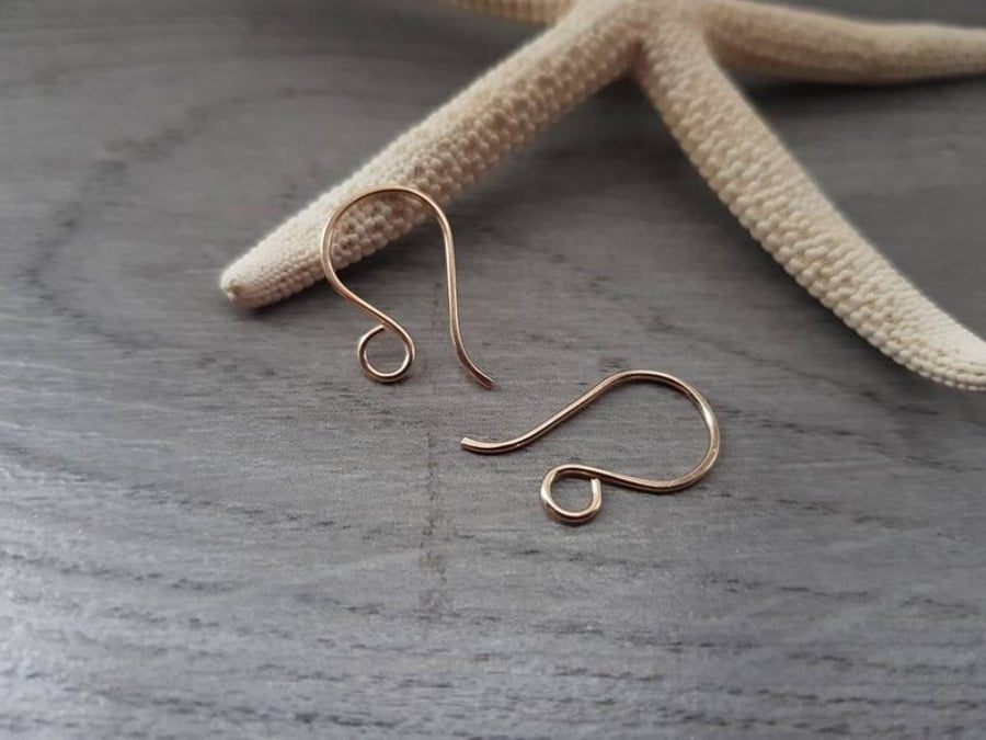 NOVA - 14k Gold Filled Handmade French Hook Ear Wires - 1, 5 or 10 Pairs