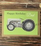 Happy Birthday Dad Card-Vintage Grey Tractor A5 Birthday Card for Farmer