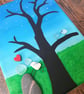 Pebble, sea glass and sea pottery canvas art "FAMILY"  - Image 5