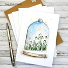 Snowdrops blank card set - 4 card set, Christmas, birthday, thank you, original 