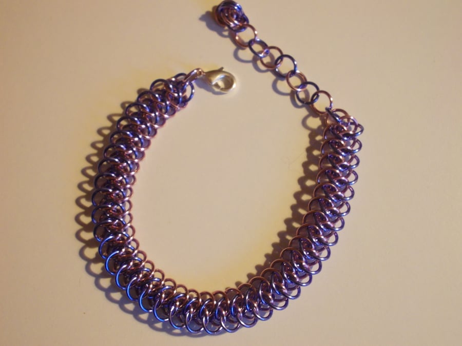 Two tone chainmaille bracelet