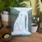 Jungle waterfall acrylic finger painting 