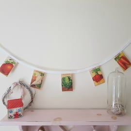 Vegetable Seed Packet Fabric Bunting Garland