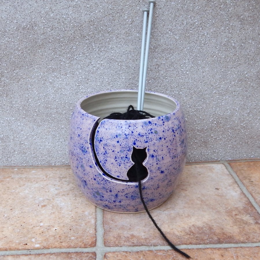 Yarn bowl knitting or crochet wool hand thrown Folksy