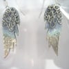 Sterling silver enamelled 'angel wings' earrings