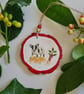 Christmas decoration boston terrier dog wood slice hanging decoration - Image 1