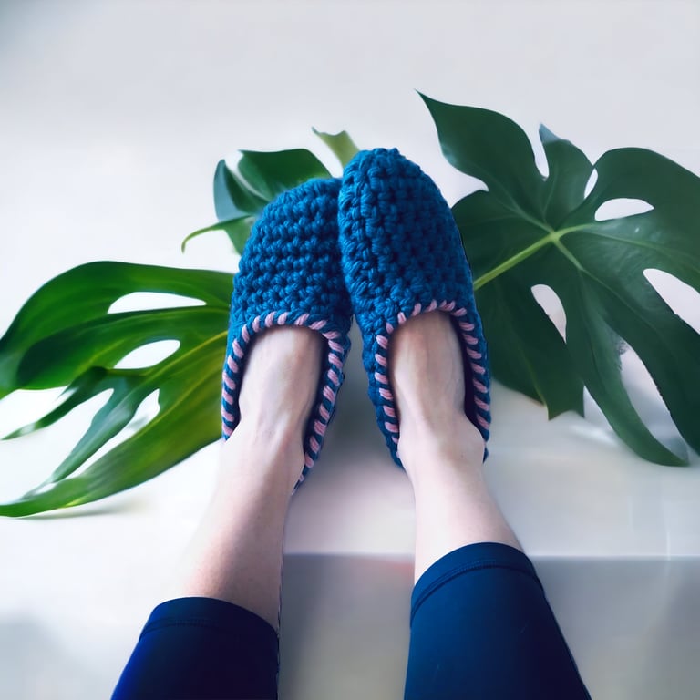 Petrol Ballerina Crochet Slippers Socks 