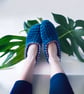 Petrol Ballerina Crochet Slippers Socks  - Image 1