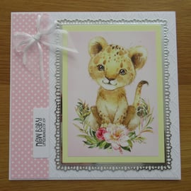 Baby Lion - Large New Baby Card