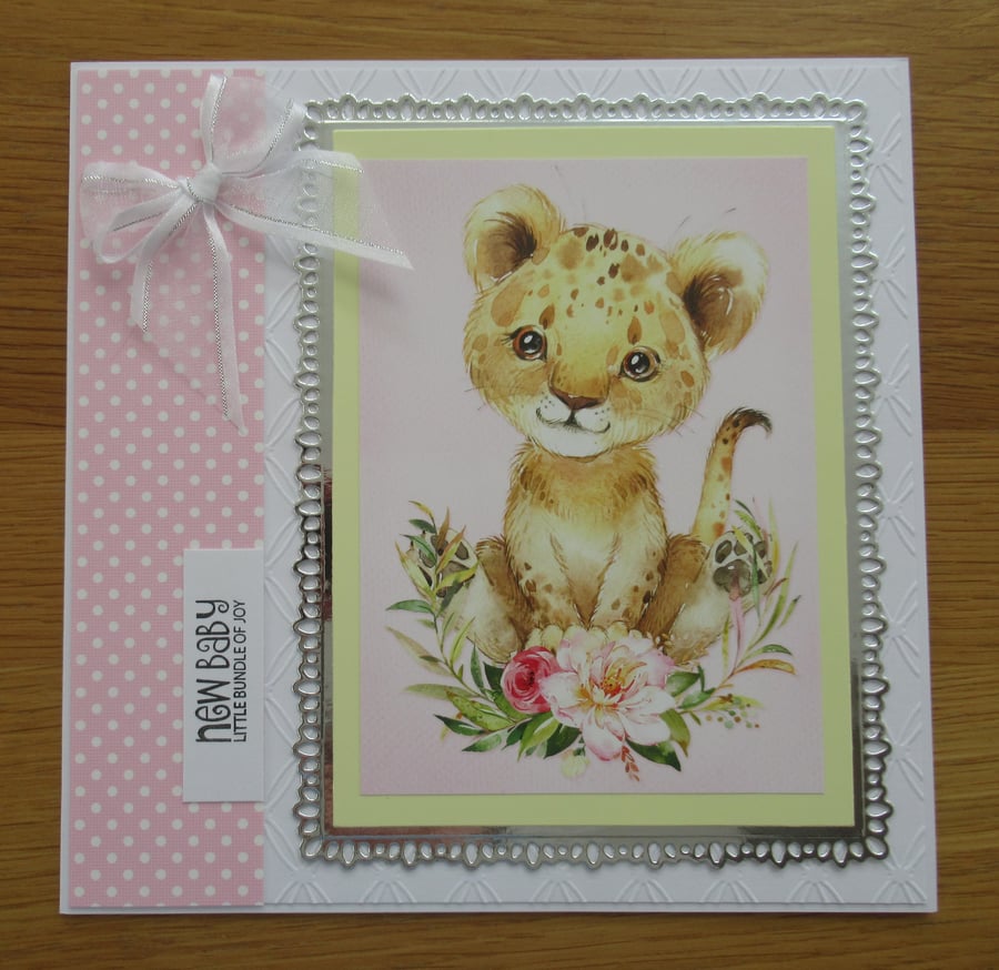 Baby Lion - Large New Baby Card