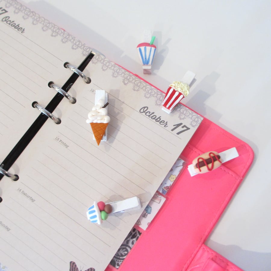 Sweet treat diner pegs collection set of 5 - stationery, planner, diary