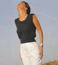 VINTAGE KNITTING PATTERN Ladies Navy Jaeger Vest - Image 1