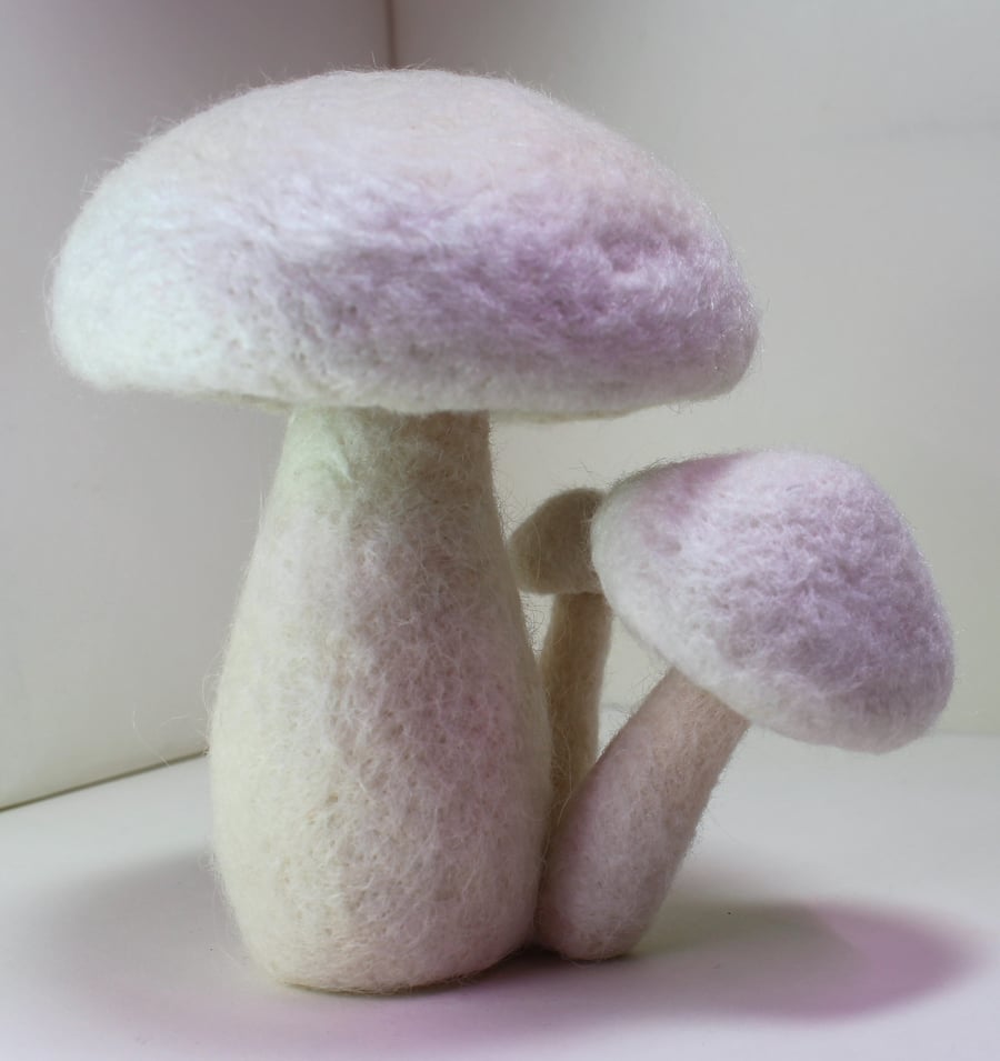 Trio of felted mushrooms (short) 