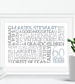 Personalised 60th Anniversary Word Art - Diamond - AN603 - Image 2
