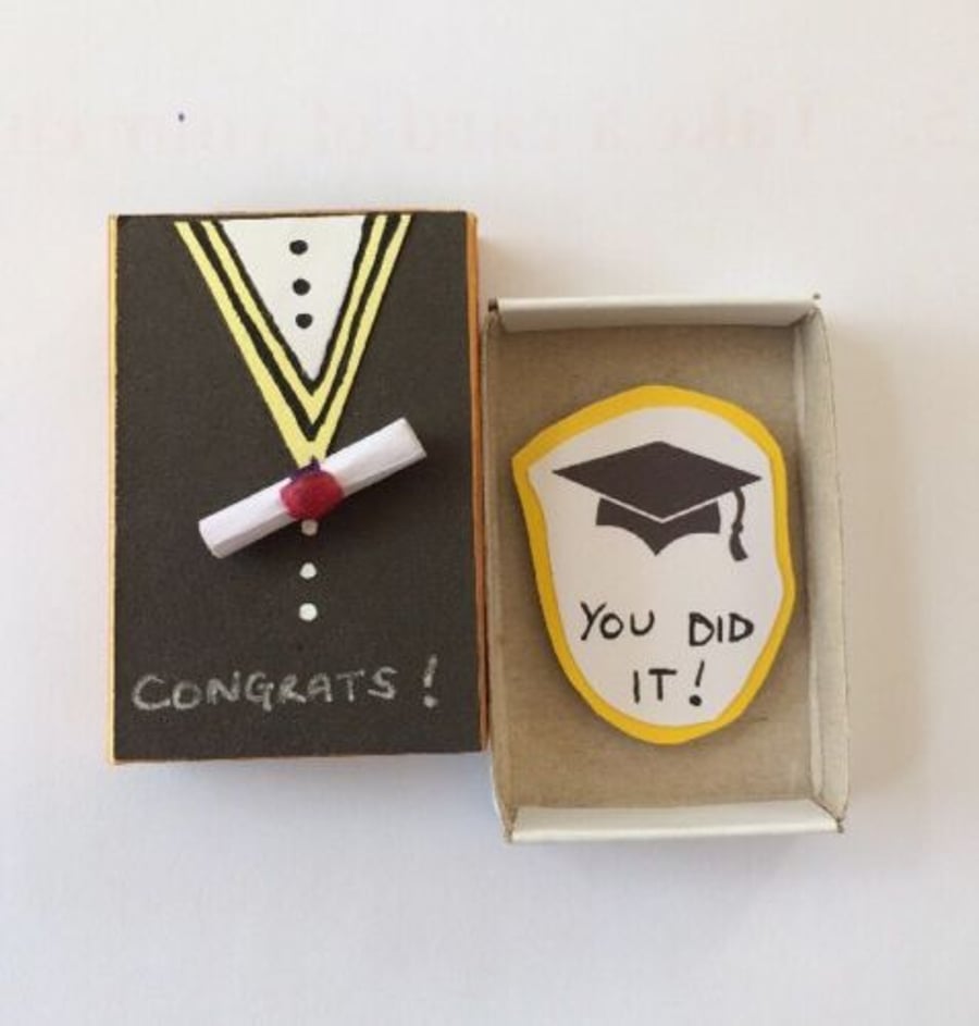 Congratulations Graduation Matchbox Message - Folksy