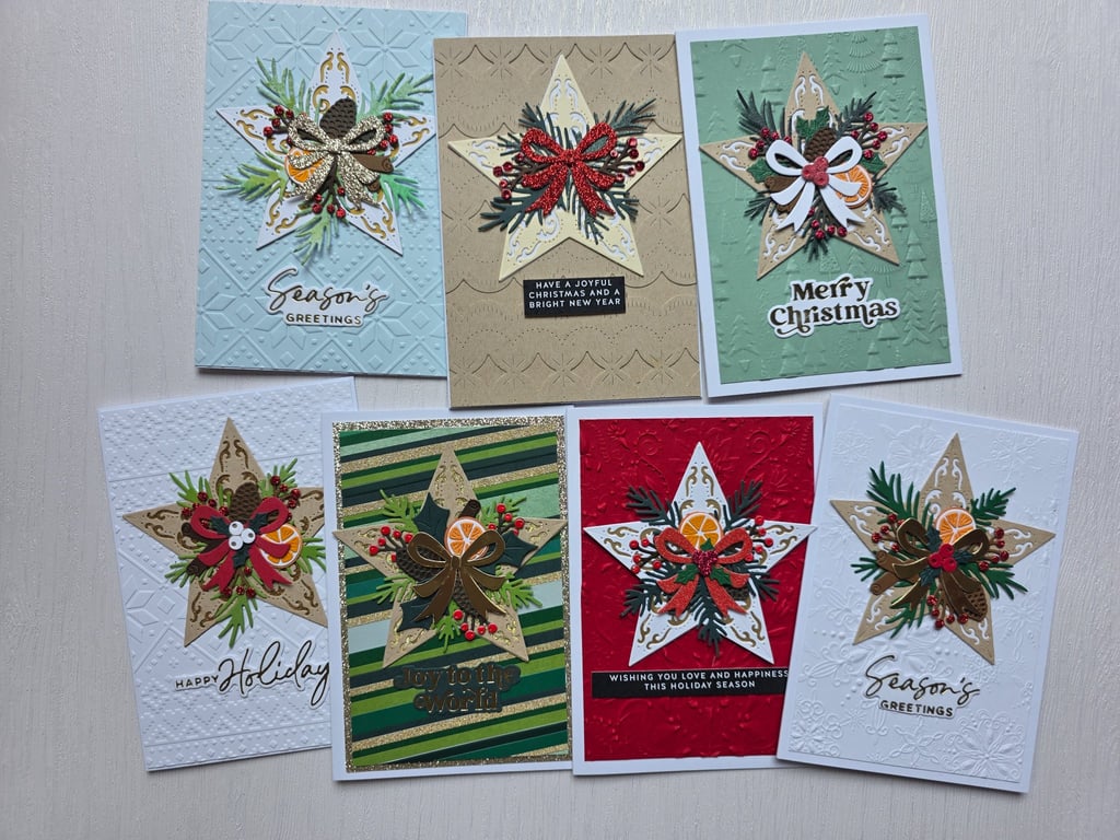 Christmas star wreath card