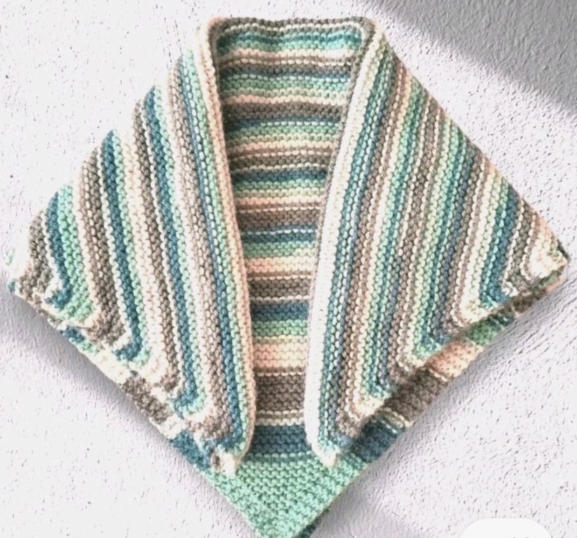  Hand knitted Doll Blanket Pram Blanket 20" x 20" or Small Lap Blanket 