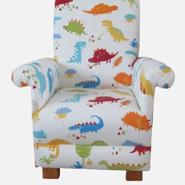 Prestigious Dino Fabric Child's Chair Dinosaurs Armchair T-Rex Kids Small Blue