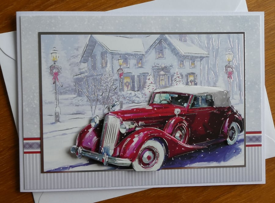 Christmas Card - Vintage Car