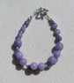 Purple Angelite Gemstone Crystal Beaded Bracelet "Harmony" - Image 3